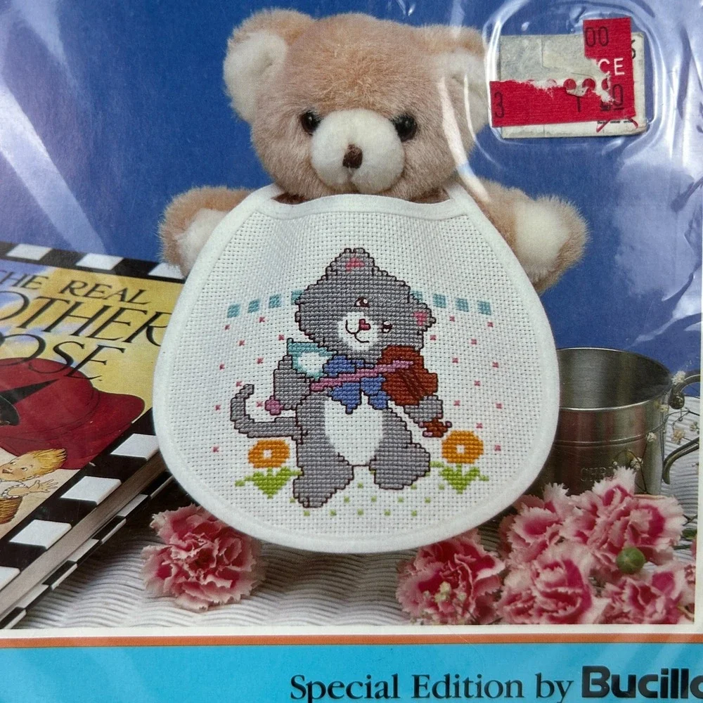 The Real Mother‎ Goose by Bucilla 63491 The Cat Fiddle Counted Cross Stitch Bib